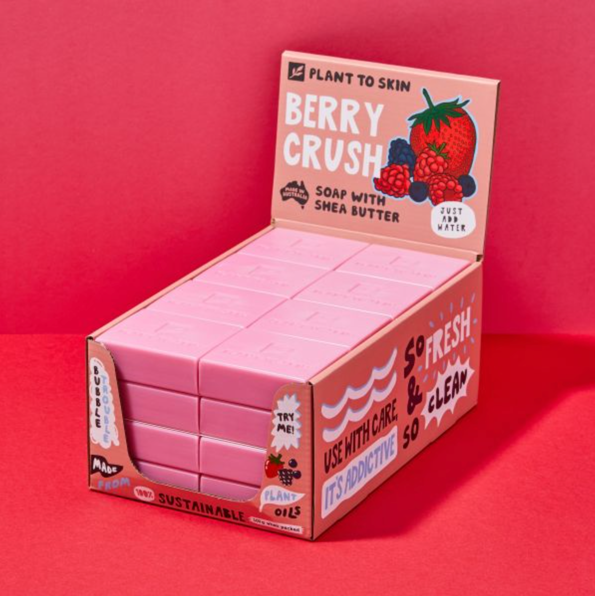 Plant to Skin Berry Crush Soap 32x100g Carton